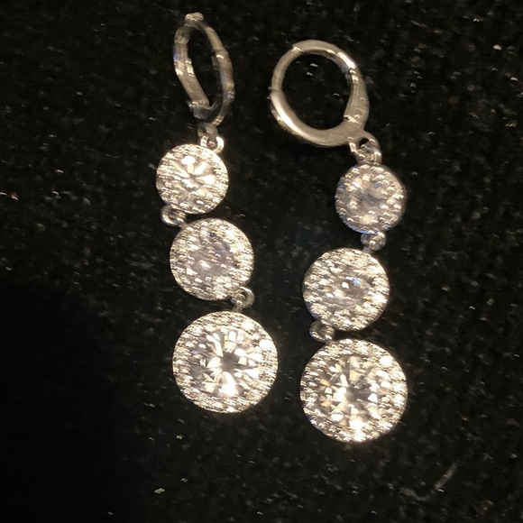 Dazzling Silver Crystal Earrings - Picture 2 of 2